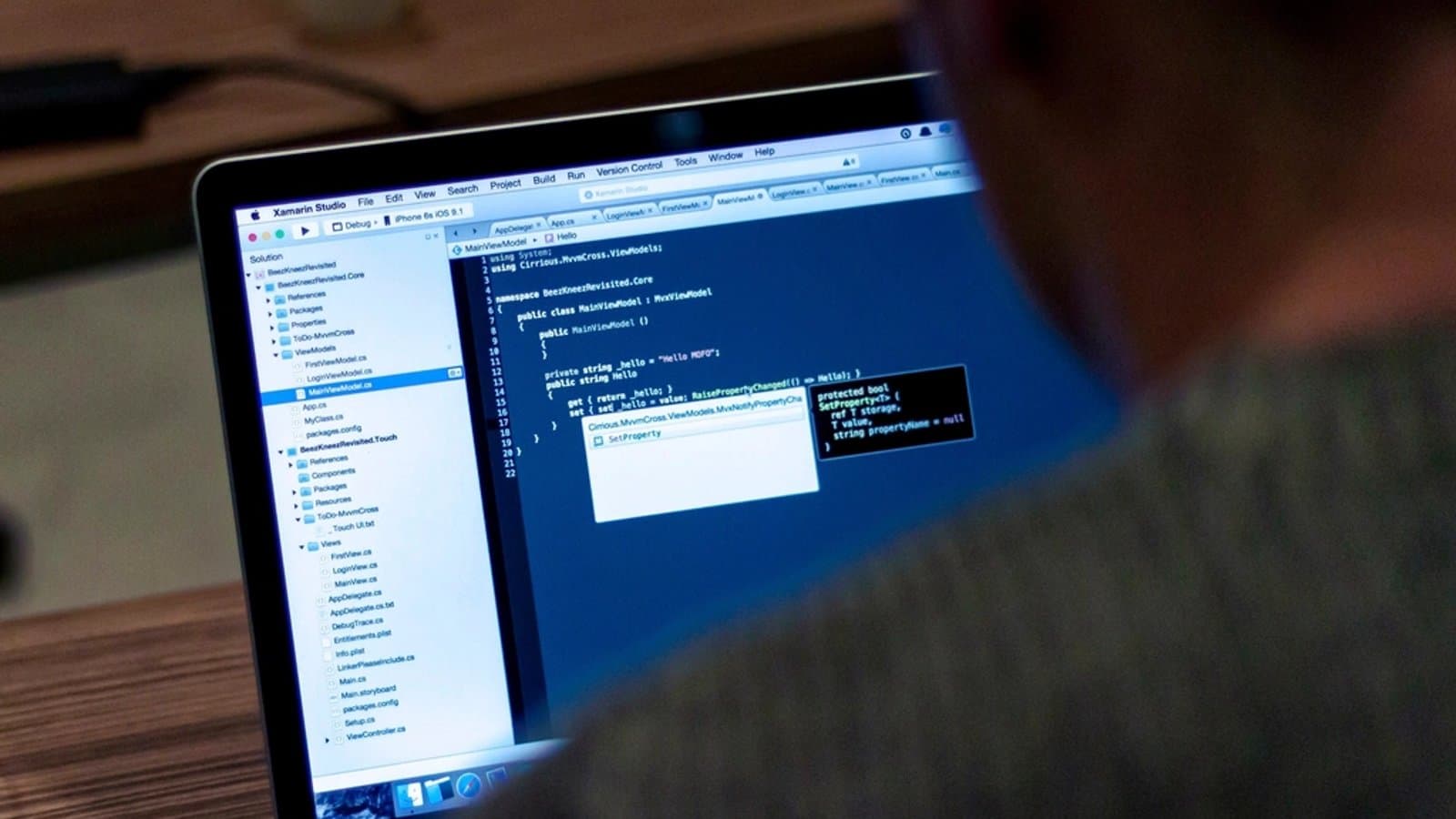 Developer working on a website on a laptop